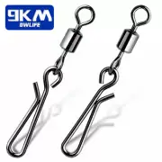 100Pcs Fishing Swivel with Snap Fishing Rolling Swivel Barrel Fishing Connector