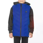 Winter Coats Children Boys Girls Outwear USB Electric Heated Lightweight Rechargeable Heating Waistcoat Down Jacket Vest Coat Blue 170