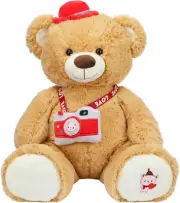 Teddy Bear Stuffed Animal, 43" Big Teddy Bear with Camera Plush Stuffed Toy for