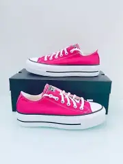 Converse Chuck Taylor All Star Lift Ox Pink Canvas Platform Shoes Womens 7.5
