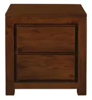 Amsterdam 2 Drawer Bedside Table - Mahogany