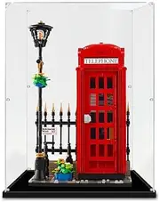 Acrylic Display Case for Lego 21347 Icons Red London Telephone Box Figure Storage Box Dust Proof Glue Free