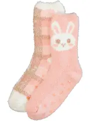 Kids 2 Pack Crew Length Marshmallow Bed Socks