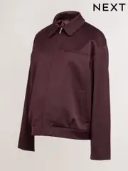 Burgundy Red Zip Through Bomber Jacket (AN8707) | $124