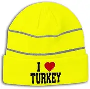 [Speedy Pros] Reflective Beanie for Men & Women I Love Turkey I Love Acrylic 1 Size