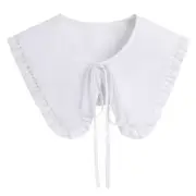 Lovely for Faux Collar White Pleated Brim Detachable False Collar Scarf