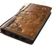 Genuine Leather case fo Iphone 14 13 12 11 Pro Max Wallet Book Vintage Eagle Diy