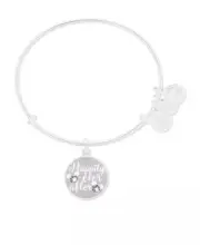 Disney Parks Alex & Ani Happily Ever After Silver Charm Bracelet Bangle