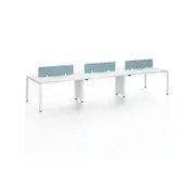 Emery 4.2M 6-Seater Office Table Without Cabinet White