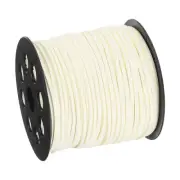 98.43Yard 2.6mm Flat Leather Cord Suede String for DIY Crafts, Milky White