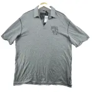 Buffalo David Bitton Noscar Men's Size 2XL Heather Gray Graphic Polo Shirt