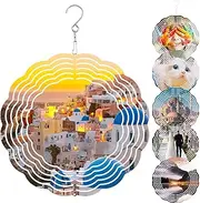 JUMXSRLE Sublimation Wind Spinner Blanks, 3D Aluminum Garden Hanging Wind Spinner Sublimation, Sublimation Blanks Spinner for Yards Garden Lawn Decoration Christmas Spinners Gift - 8 inch 4 Pcs