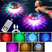 Rechargeable Floating Pool Lights (4 Pack) - Vibrant RGB Colors, IP68 Waterpr...