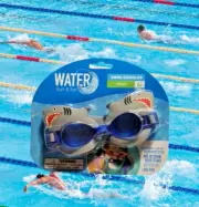 Shark Youth Swim Goggles Latex Free UV Protection Silicone Head Strap NEW