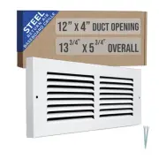 Fits 12x4 Duct Opening | Steel Baseboard Return Air Grille by | Vent Cover Gr...