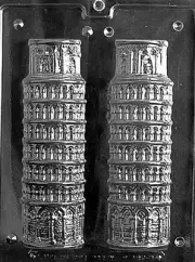 M187A & B 2Pc Leaning Tower of Pisa Mold Chocolate Candy Soap Mold with Instruc