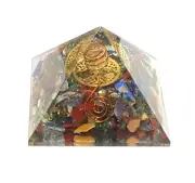 7 Chakra Healing Pyramid 50mm Reiki Coil Aura Energy Tree of life Orgone Pyramid