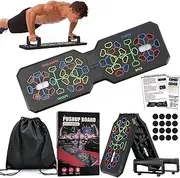 24-in-1 Push Up Board, Yakiter Portable Foldable Push-Up Bar at Home Gym, Professional Strength Training Equipment for Men Women, With Push-Up Handle and Backpack