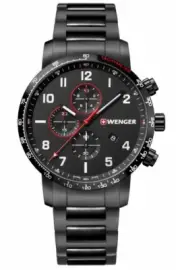 Wenger Attitude Swiss Made Black Men's Chronograph Watch 01.1543.115