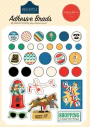 Carta Bella Decorative Brads-Mercantile - 3 Pack