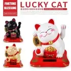 Japanese Solar Waving Lucky Cat Car Interior Decoration Feng Shui Symbol