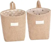 OFFSCH 2Pcs Decorative Wall Hanging Baskets for Storage Design for Living Bedroom Bathroom Nursery Grey Stars Dots for Organizing