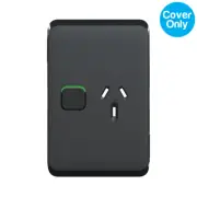 Clipsal Iconic Vertical Single Powerpoint 10A Skin Solid Edge Black | 3015VC-XB