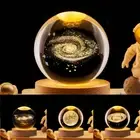 USB LED 3D Crystal Ball Moon Planet Table Lamp Night Light Home Decor Gift Kit