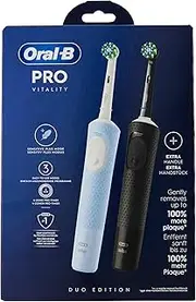 [Oral-B] Vitality Pro Electric Toothbrush/Electric Toothbrush, Double Pack, 3 Cleaning Modes for Dental Care, Designed by Brown, Blue/Black