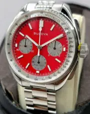 Bulova Lunar Pilot Chronograph Men's Watch 96K115 Sapphire With Bonus Strap