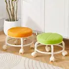 PU Leather Rotating Rolling Stool Rolling Pulley Chair Nail Salon