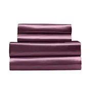 4pc Royal Comfort Satin Fitted Sheet Set w/2x Pillowcases Malaga Wine