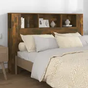 Headboard Cabinet Smoked Oak 160 cm vidaXL