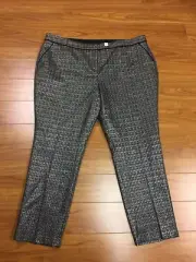 NWT Millers Black Gold Silver Metallic Jacquard Pants Size 22