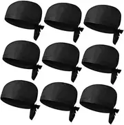 [GAROZATION] 9pcs Breathable Cotton Chef Hats for Kitchen Professional Cooking Hat for Men Women for Bakery Restaurant Use Black