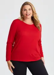 [Virtuelle] Taking Shape Wool Bamboo Top Size 26 in Lipstick RED - Plus Size Women's Clothing Lipstick Red