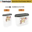 2/6/12X Plastic Food Container Rice Grain Cereal Kitchen Pantry Organiser 2 Size