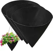 3PCS 14 Inch Cone Shaped Planter Basket Liners -Fabric Planter Liners | Felt Liners Replacement | 3 Pieces Cone Shaped Pot Plant Liners | Avoid Bird Nesting Gardening Supplies For Backyard Farm Pathwa
