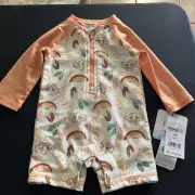 Disney Infant Boys Simba Lion King One Piece Zip Rash Guard Swimsuit
