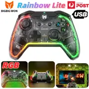 BIGBIG WON Wired Game Controller Rainbow Lite RGB Joystick Gamepad PC Switch USB