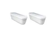 2x Tovolo Glide-A-Scoop 1.4L Ice Cream Tub w Lid Storage Food Container White