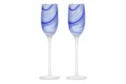 2pc Tempa Skylar Ocean Champagne Drinking Glass Cup Drinkware Barware Set