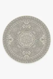 245' Round | Machine Washable Runner Rug | Kid & Pet Friendly | Indoor Rug | Almana Black & White Rug | Ruggable