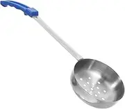 Luxshiny Metal Serving Spoon Set Stainless Steel Ladle Slotted Soup Spoon Portion Control Scoop for Kitchen 8oz Blue Handle