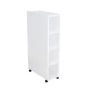 Catzon Narrow Rolling Storage Cart 4-Tier with Drawers for Bathroom Kitchen-Clear