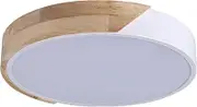 Lexi Lighting Celestia Ceiling Light, Diameter 30cm, 13W LED, 3-Color Temperature Adjustable, Round Flush Mount Splicing Wooden, Modern Ceiling Lighting Fixture for Indoor, Small Size/White