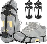 Ice Cleats for Boots - 24 Tooth Nail Snow Shoe Spikes - Anti-Slip Ice Snow Grips Boots Slip On Ice Cleats with Manganese Steel Spikes Universal Borato