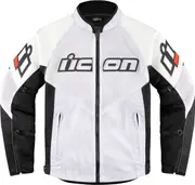 Icon Mesh AF, leather/textile jacket , color: White/Black , size: S