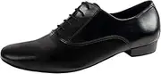 [Rummos] Men's Standard Dance Shoes R701 - Leather Black - Medium (Normal) - 3.5 cm Standard Heel - Made in Portugal, Black