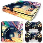 For PS4 Slim Console Skin & 2 Controllers Audio Graphic Vinyl Decal
